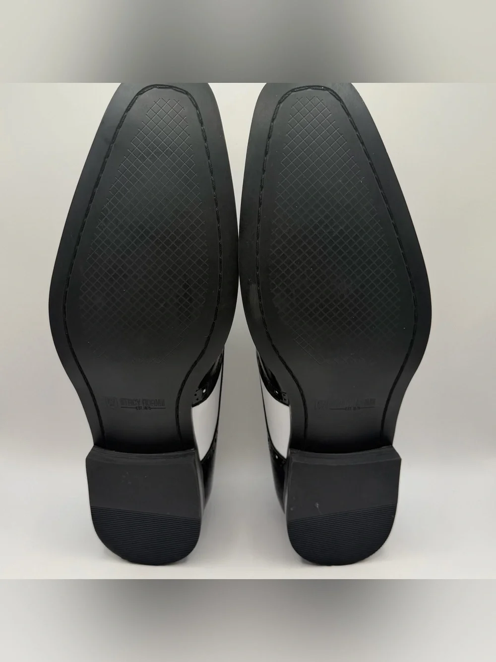 Stacy Adams Black and White Two-Tone Wingtip Oxfords